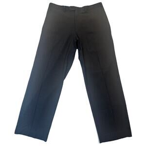 Ralph Lauren Dress Pants 40x30 Black With Gray Pleated Front Stretch Mens Career